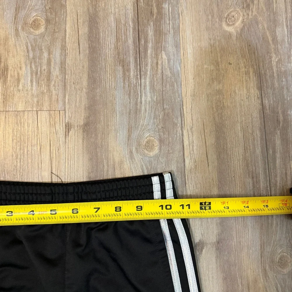 Adidas Girls Black Silver Iridescent Stripe Track‎ Pants Joggers Size 6X